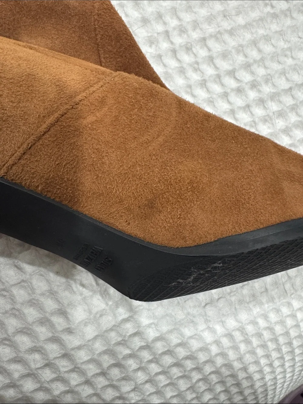 Stuart Weitzman Over-the-Knee Block Heel Boots in Brown Suede